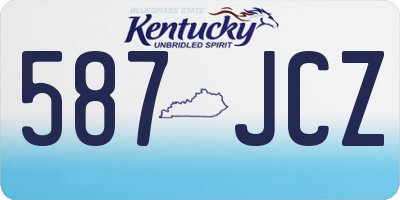 KY license plate 587JCZ