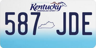 KY license plate 587JDE