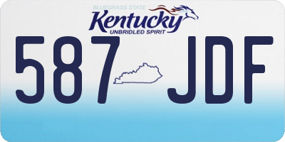 KY license plate 587JDF