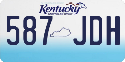 KY license plate 587JDH