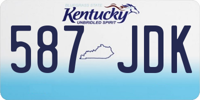 KY license plate 587JDK