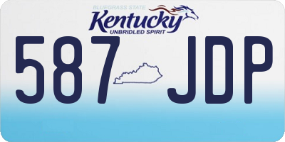 KY license plate 587JDP