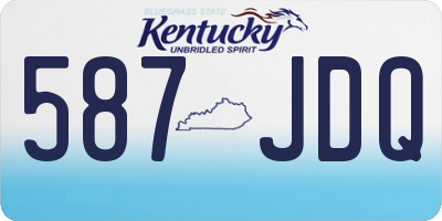 KY license plate 587JDQ