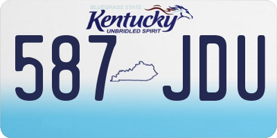 KY license plate 587JDU