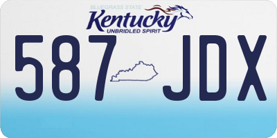 KY license plate 587JDX