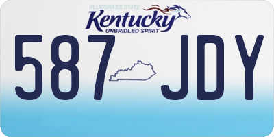 KY license plate 587JDY
