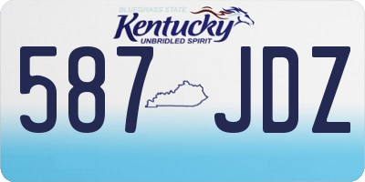 KY license plate 587JDZ