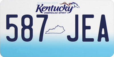 KY license plate 587JEA