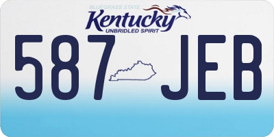 KY license plate 587JEB