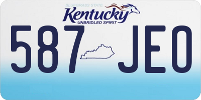KY license plate 587JEO