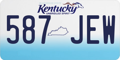 KY license plate 587JEW