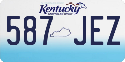 KY license plate 587JEZ