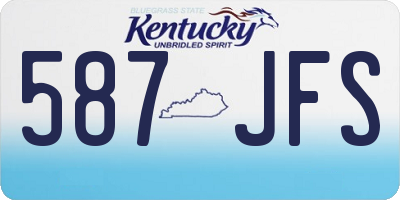 KY license plate 587JFS