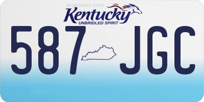 KY license plate 587JGC