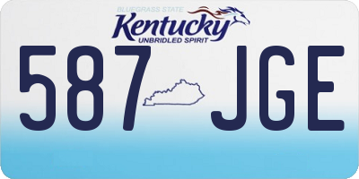 KY license plate 587JGE