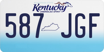 KY license plate 587JGF