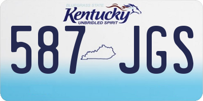 KY license plate 587JGS