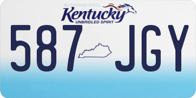 KY license plate 587JGY