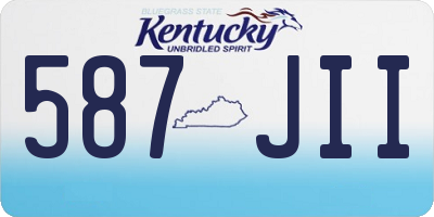 KY license plate 587JII