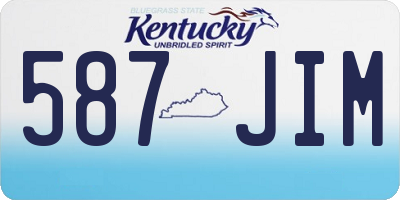 KY license plate 587JIM
