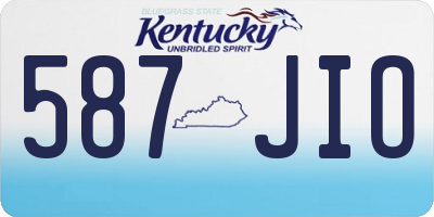 KY license plate 587JIO