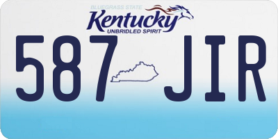 KY license plate 587JIR