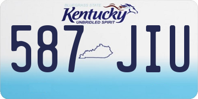 KY license plate 587JIU