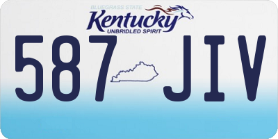 KY license plate 587JIV