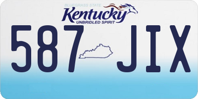KY license plate 587JIX