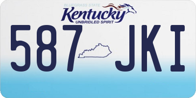 KY license plate 587JKI