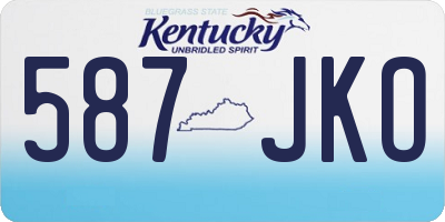 KY license plate 587JKO