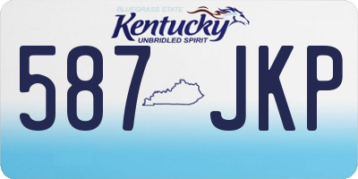 KY license plate 587JKP