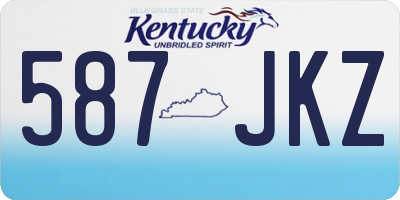 KY license plate 587JKZ