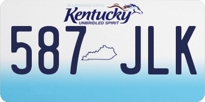 KY license plate 587JLK