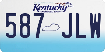 KY license plate 587JLW
