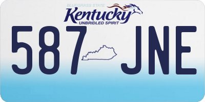 KY license plate 587JNE