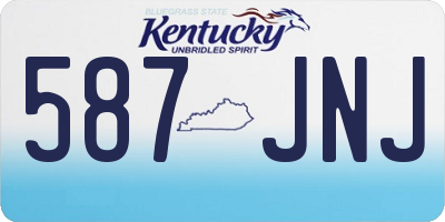 KY license plate 587JNJ