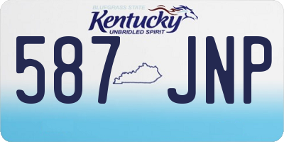 KY license plate 587JNP
