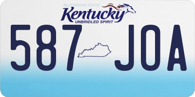 KY license plate 587JOA