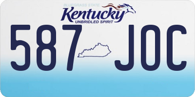 KY license plate 587JOC