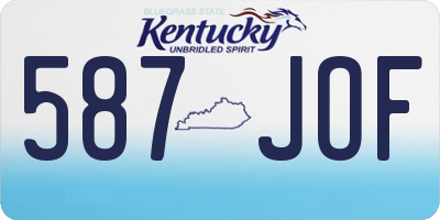 KY license plate 587JOF