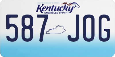 KY license plate 587JOG
