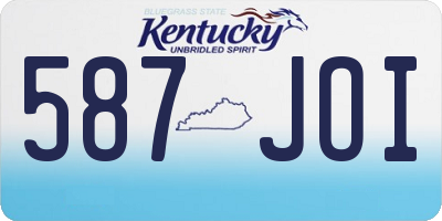 KY license plate 587JOI