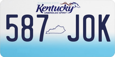 KY license plate 587JOK