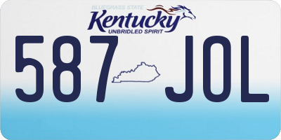 KY license plate 587JOL