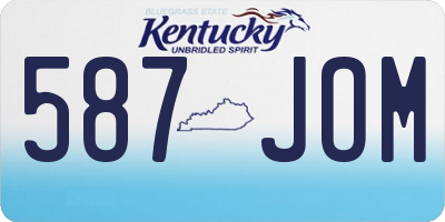 KY license plate 587JOM