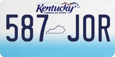 KY license plate 587JOR