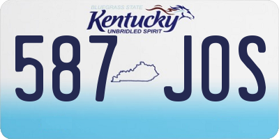 KY license plate 587JOS