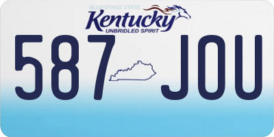 KY license plate 587JOU