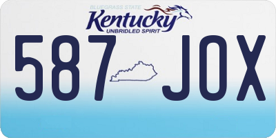 KY license plate 587JOX